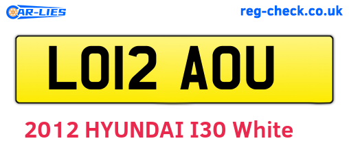 LO12AOU are the vehicle registration plates.