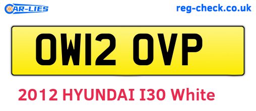 OW12OVP are the vehicle registration plates.