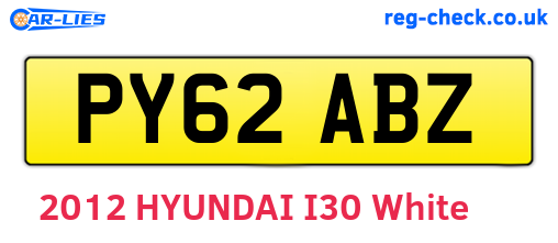 PY62ABZ are the vehicle registration plates.