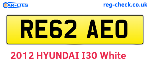 RE62AEO are the vehicle registration plates.