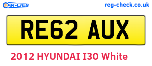 RE62AUX are the vehicle registration plates.