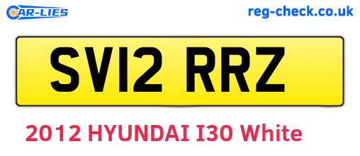 SV12RRZ are the vehicle registration plates.