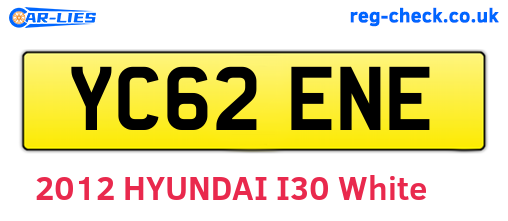 YC62ENE are the vehicle registration plates.