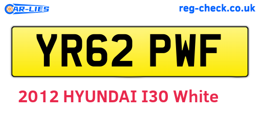 YR62PWF are the vehicle registration plates.