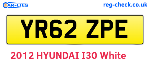 YR62ZPE are the vehicle registration plates.
