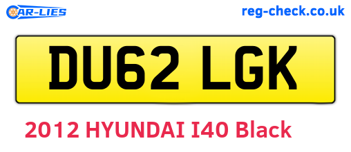 DU62LGK are the vehicle registration plates.
