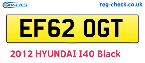 EF62OGT are the vehicle registration plates.