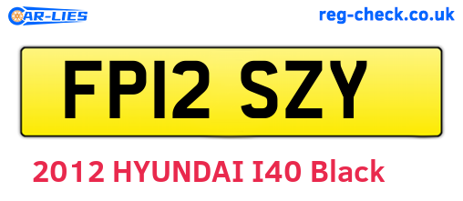 FP12SZY are the vehicle registration plates.