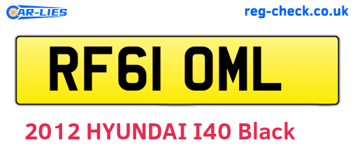 RF61OML are the vehicle registration plates.