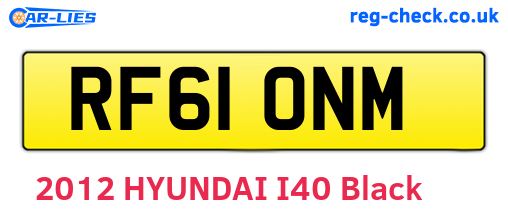 RF61ONM are the vehicle registration plates.