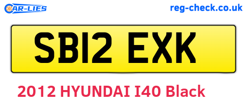 SB12EXK are the vehicle registration plates.