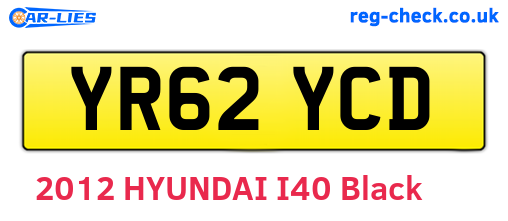 YR62YCD are the vehicle registration plates.