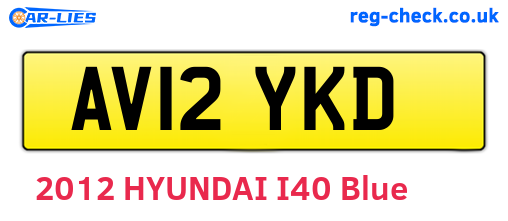 AV12YKD are the vehicle registration plates.