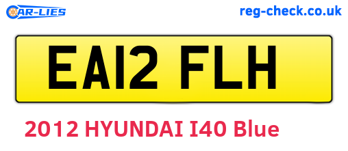 EA12FLH are the vehicle registration plates.