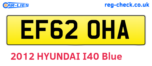 EF62OHA are the vehicle registration plates.