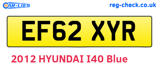 EF62XYR are the vehicle registration plates.