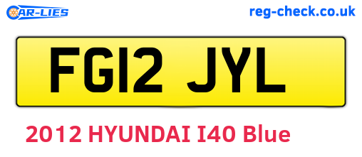 FG12JYL are the vehicle registration plates.