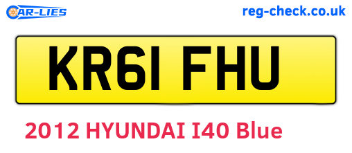 KR61FHU are the vehicle registration plates.