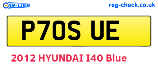 P70SUE are the vehicle registration plates.