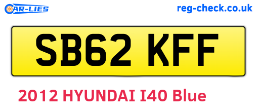SB62KFF are the vehicle registration plates.