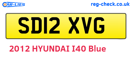 SD12XVG are the vehicle registration plates.