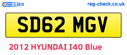 SD62MGV are the vehicle registration plates.