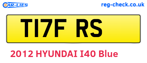 T17FRS are the vehicle registration plates.