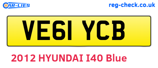 VE61YCB are the vehicle registration plates.