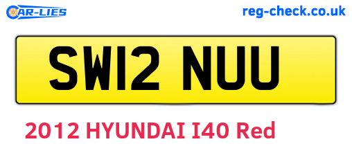 SW12NUU are the vehicle registration plates.