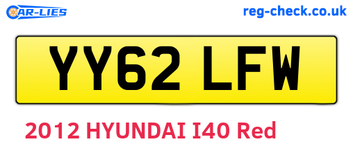 YY62LFW are the vehicle registration plates.