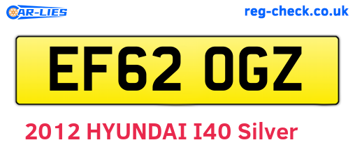 EF62OGZ are the vehicle registration plates.