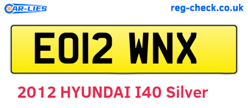 EO12WNX are the vehicle registration plates.