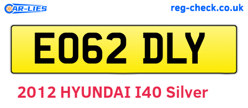 EO62DLY are the vehicle registration plates.