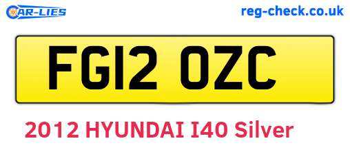 FG12OZC are the vehicle registration plates.