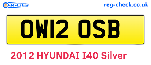 OW12OSB are the vehicle registration plates.