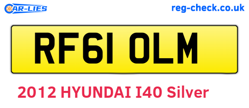 RF61OLM are the vehicle registration plates.