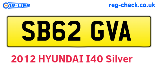 SB62GVA are the vehicle registration plates.