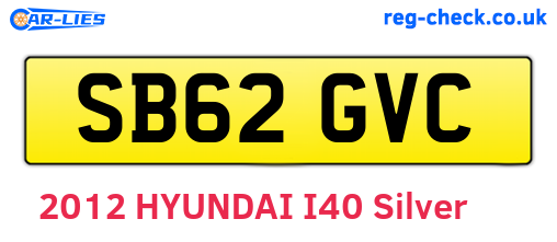 SB62GVC are the vehicle registration plates.