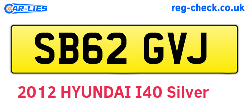 SB62GVJ are the vehicle registration plates.