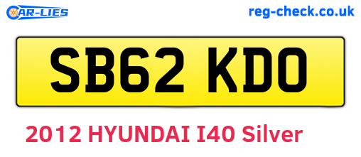 SB62KDO are the vehicle registration plates.
