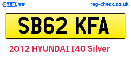 SB62KFA are the vehicle registration plates.