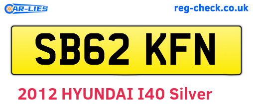 SB62KFN are the vehicle registration plates.