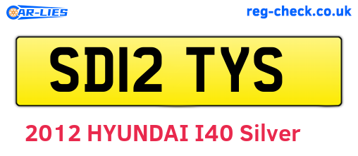 SD12TYS are the vehicle registration plates.