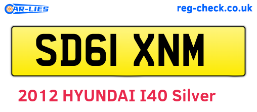 SD61XNM are the vehicle registration plates.