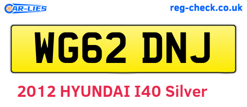 WG62DNJ are the vehicle registration plates.