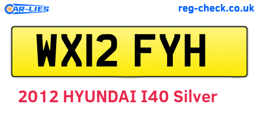 WX12FYH are the vehicle registration plates.