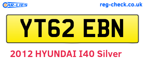 YT62EBN are the vehicle registration plates.