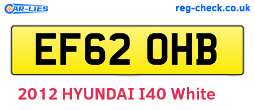 EF62OHB are the vehicle registration plates.