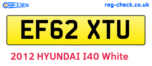 EF62XTU are the vehicle registration plates.