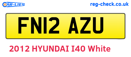 FN12AZU are the vehicle registration plates.